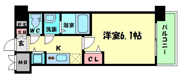 プレサンス京町堀ノースの物件間取画像